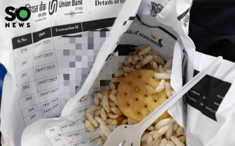 ₹20 Bhel Puri Wrapped in Bank Statement Goes Viral, Sparks Privacy and Hygiene Concerns
